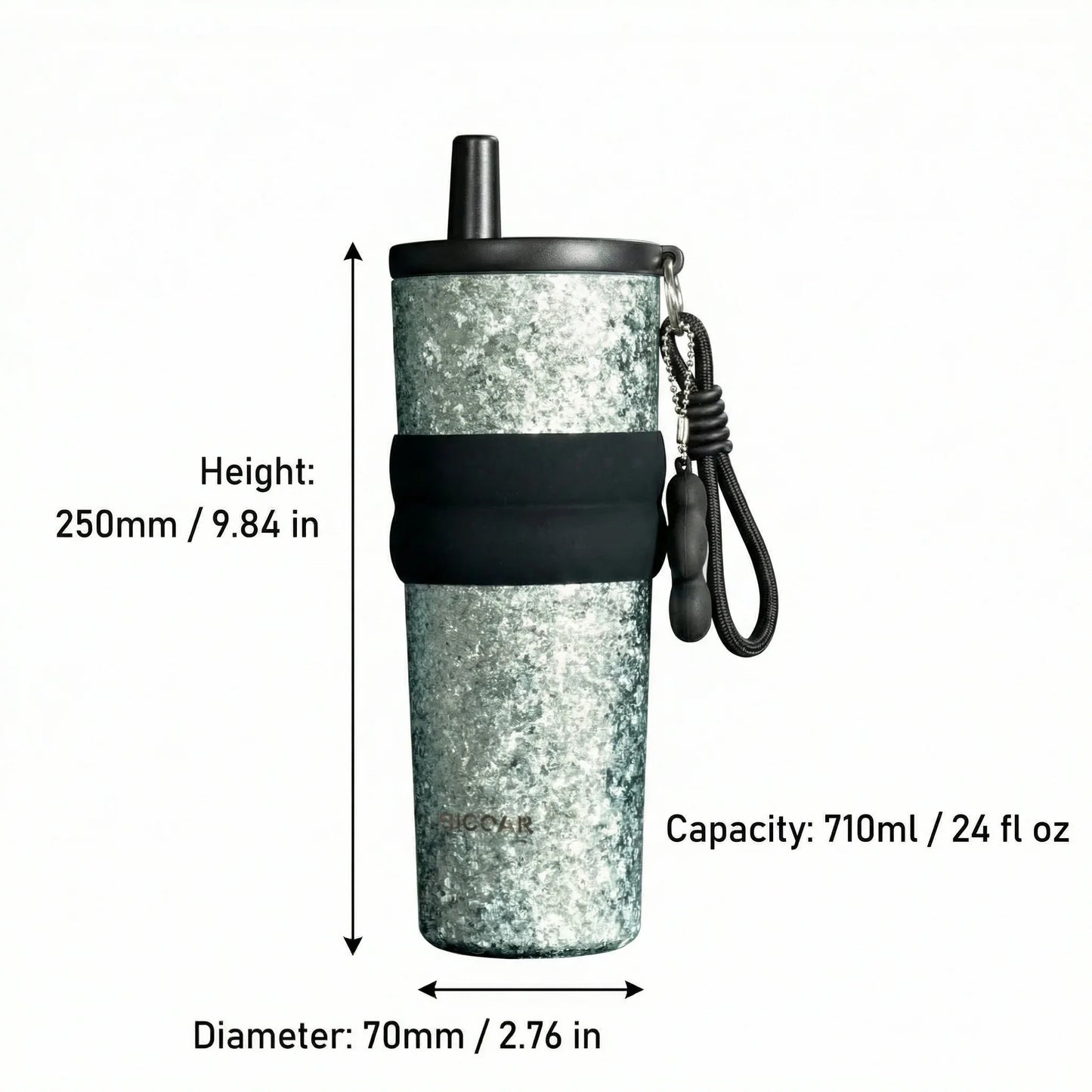 Titanium Insulated Straw Tumbler – 24 oz Car Cup