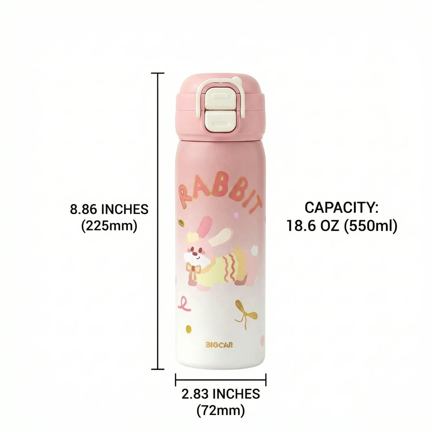 GearMoor Kids Titanium Thermos | Double Straw Insulated Cold Cup | 18.6 oz