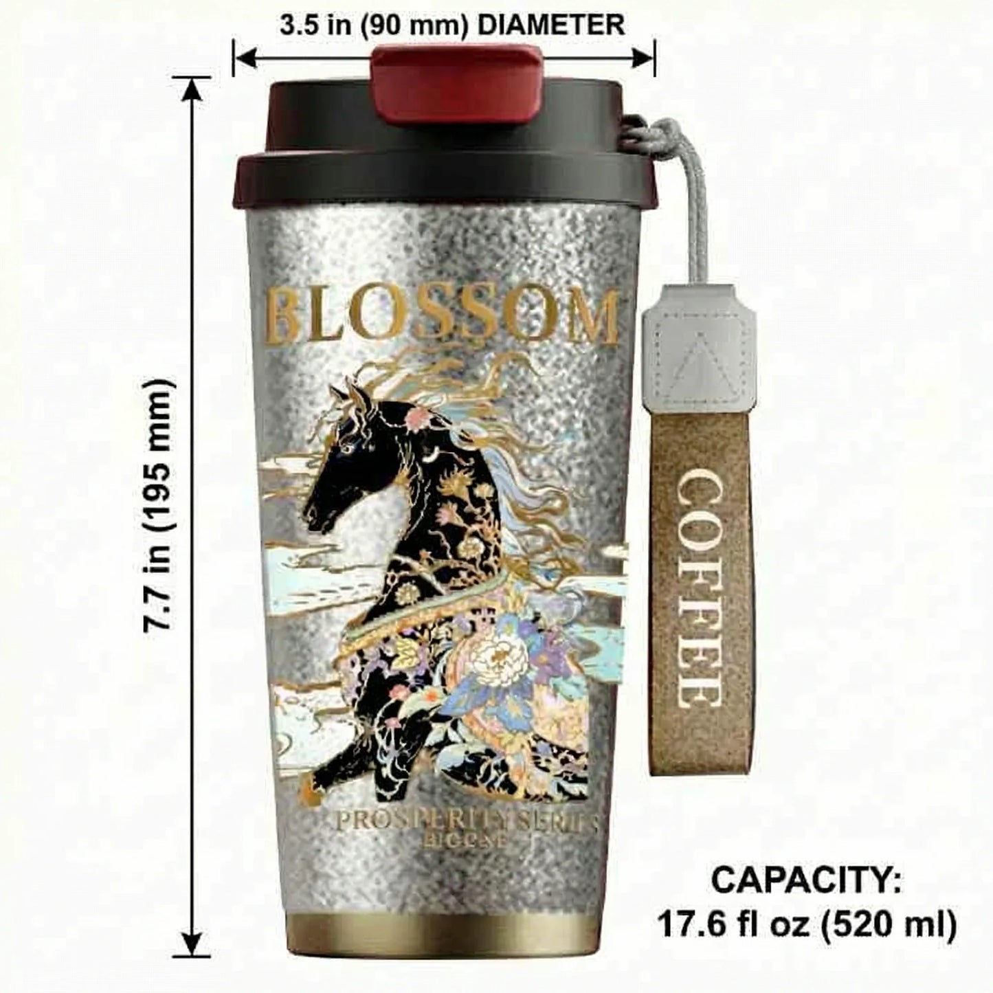GearMoor Year of Horse Titanium Tumbler | Collector's Cold Cup | 17.6 oz