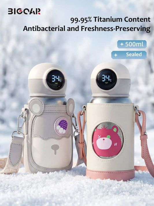 Best kids water bottle 2026 pure titanium smart temp display – GearMoor