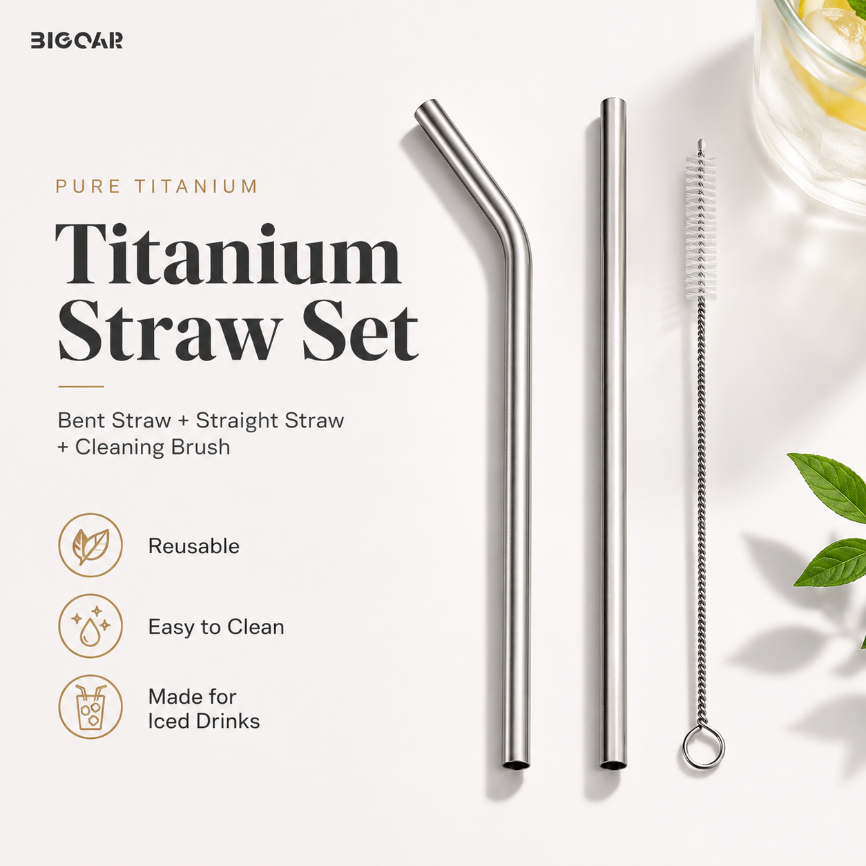 Titanium accessories for pure titanium tumblers and travel mugs