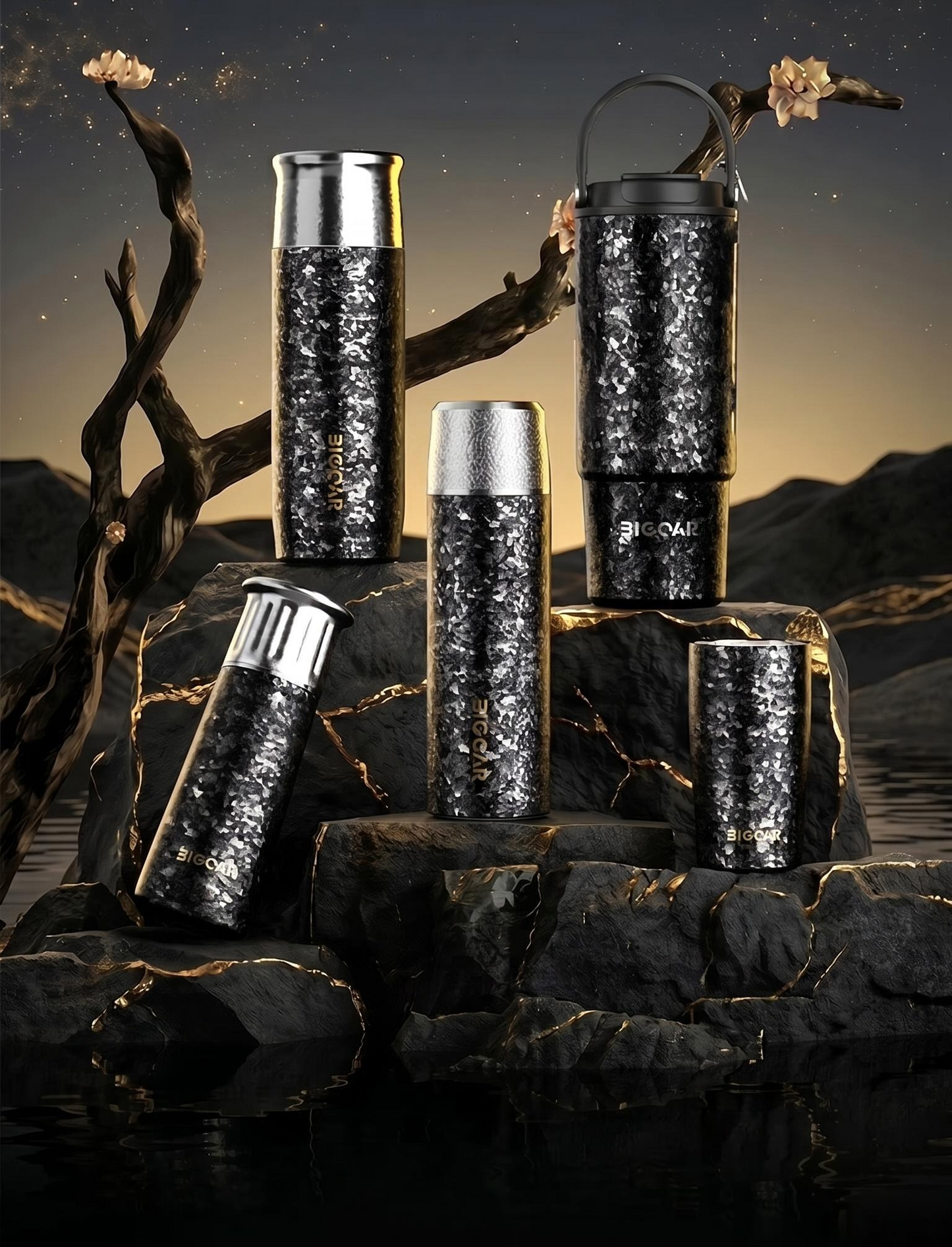 Black Series Titanium Tumbler | 100% TA1 Ultra-Light Luxury | GEARMOOR