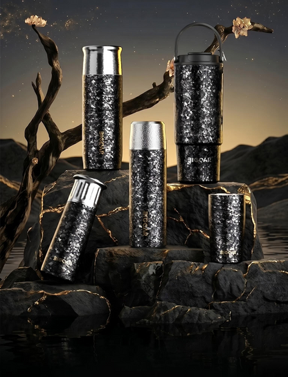 Black Series Titanium Tumbler | 100% TA1 Ultra-Light Luxury | GEARMOOR