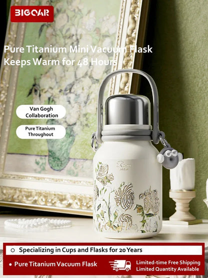GearMoor Van Gogh Titanium Water Bottle | Large Insulated Cooler | 33.8 & 50.7 oz