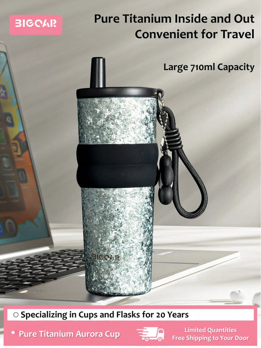 Titanium Insulated Straw Tumbler – 24 oz Car Cup