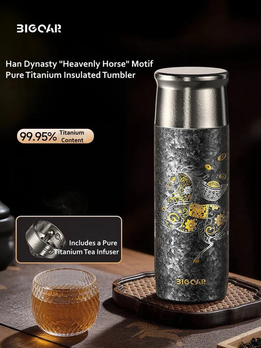 GearMoor Year of Horse Titanium Tumbler | Collector's Insulated Cup | 13.5 oz