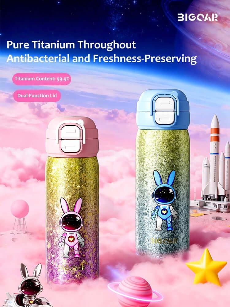 GearMoor Kids Titanium School Water Bottle | Insulated Cold Cup Boys & Girls | 18.6 oz