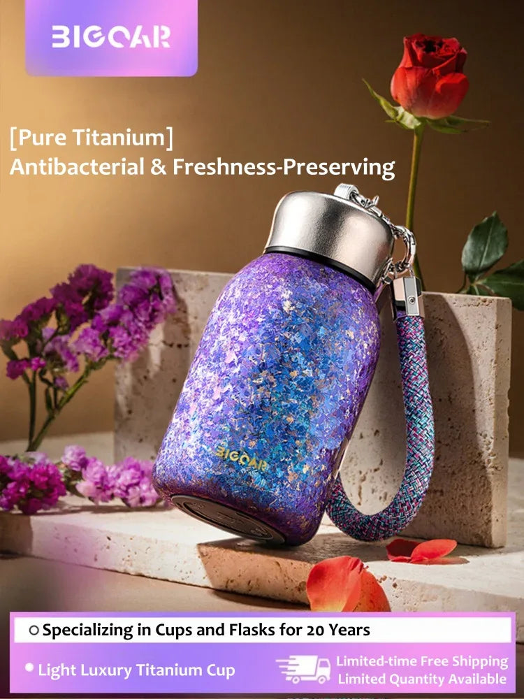 GearMoor Portable Titanium Tumbler | Compact Insulated Cold Cup | 9.5 & 13.5 oz