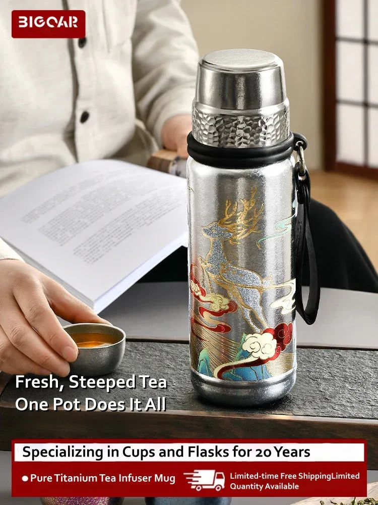 GearMoor Large Titanium Tumbler | Insulated Cold Drink Cup | 21.9 oz