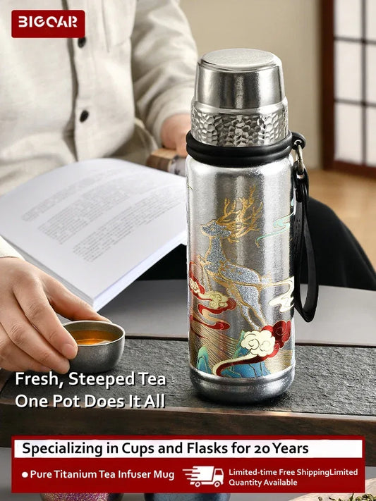 GearMoor Large Titanium Tumbler | Insulated Cold Drink Cup | 21.9 oz