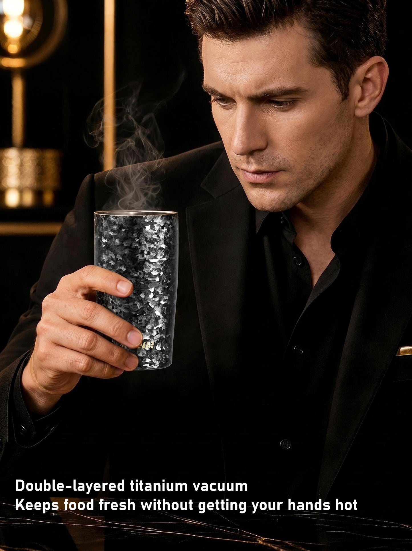 Black Series Titanium Tumbler | 100% TA1 Ultra-Light Luxury | GEARMOOR