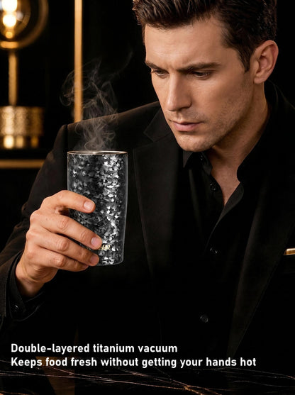 Black Series Titanium Tumbler | 100% TA1 Ultra-Light Luxury | GEARMOOR