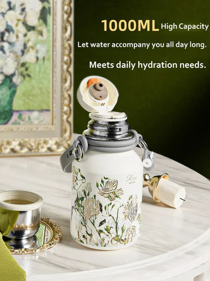 GearMoor Van Gogh Titanium Water Bottle | Large Insulated Cooler | 33.8 & 50.7 oz