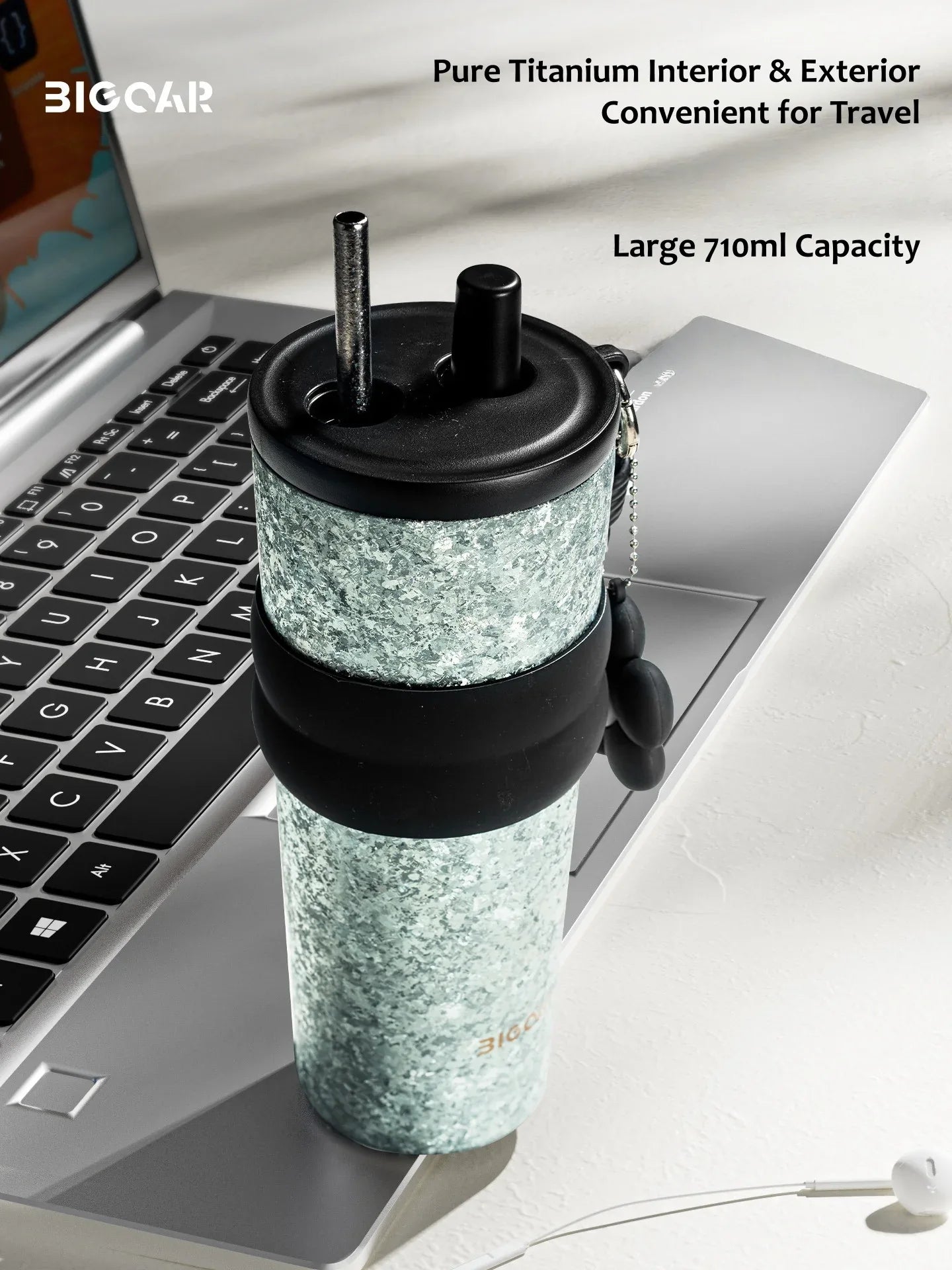 Titanium Insulated Straw Tumbler – 24 oz Car Cup
