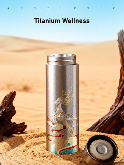 GearMoor Cloud Deer Titanium Tumbler | Insulated Cold Cup Tea Separator | 16.9 oz