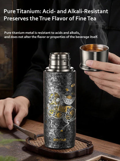 GearMoor Year of Horse Titanium Tumbler | Collector's Insulated Cup | 13.5 oz