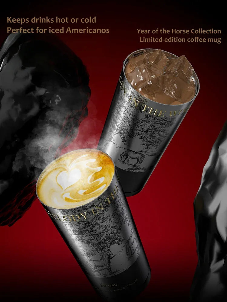 GearMoor Year of Horse Titanium Tumbler | Dark Horse Forest Collector's Cold Cup | 17.6 oz