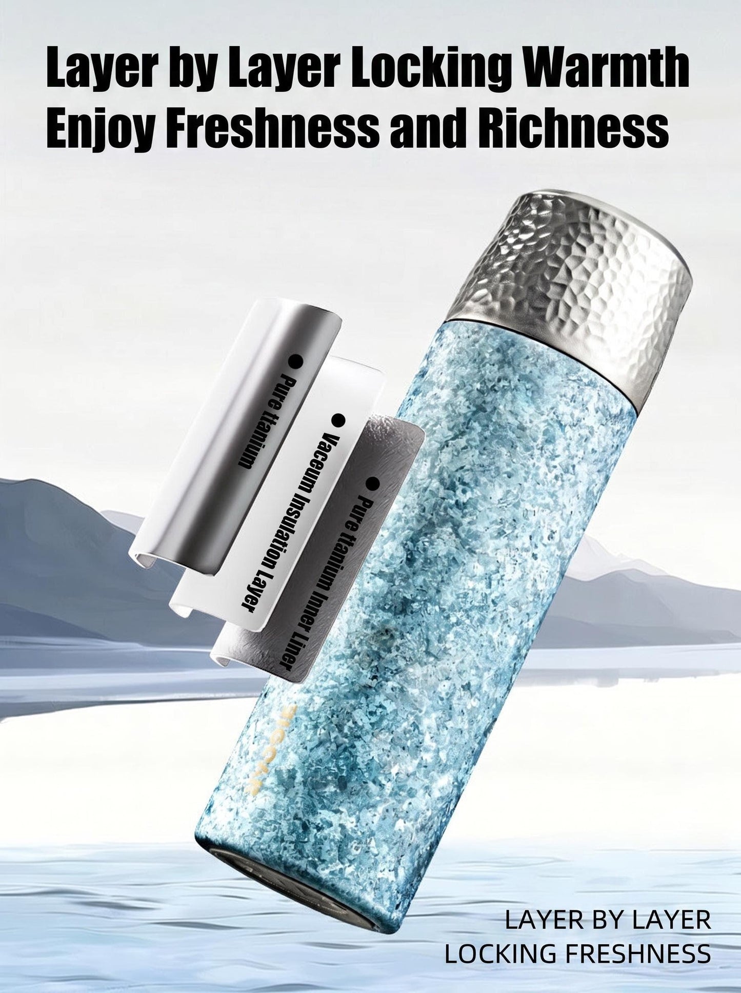 GearMoor Titanium Tea Infuser Tumbler | Smart Temp Display Insulated Cold Cup | 20.3 oz