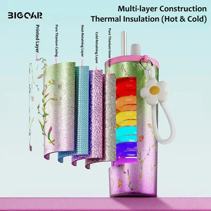 GearMoor Large Titanium Straw Tumbler | Vacuum Insulated | 24 oz