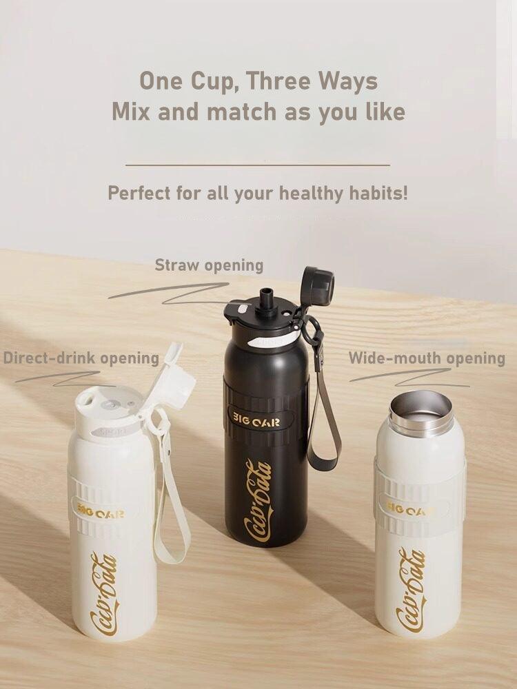BIG CAR insulated water bottle carry strap close-up