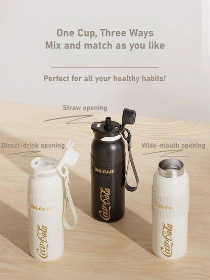 BIG CAR insulated water bottle carry strap close-up