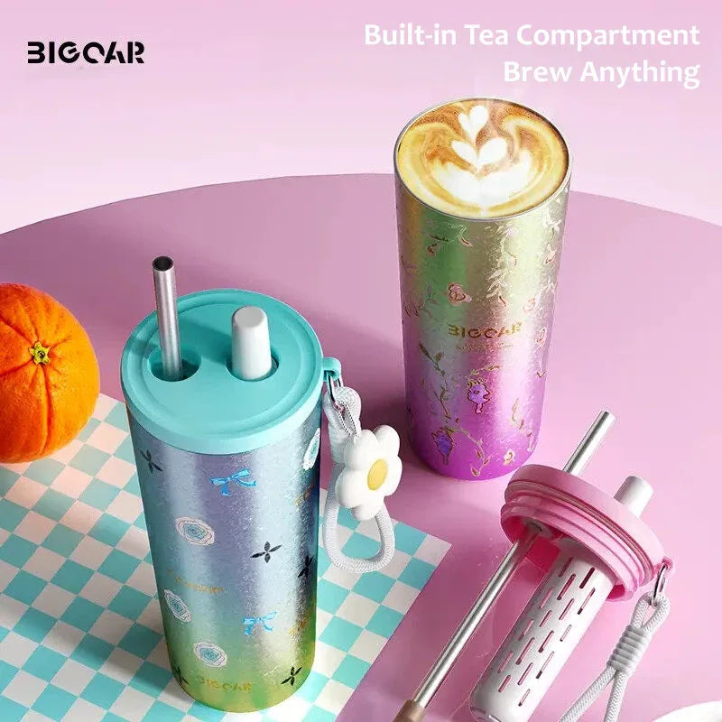 GearMoor Large Titanium Straw Tumbler | Vacuum Insulated | 24 oz