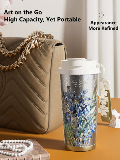 GearMoor Van Gogh Floral Titanium Tumbler | Insulated Cold Cup for Women | 17.6 oz