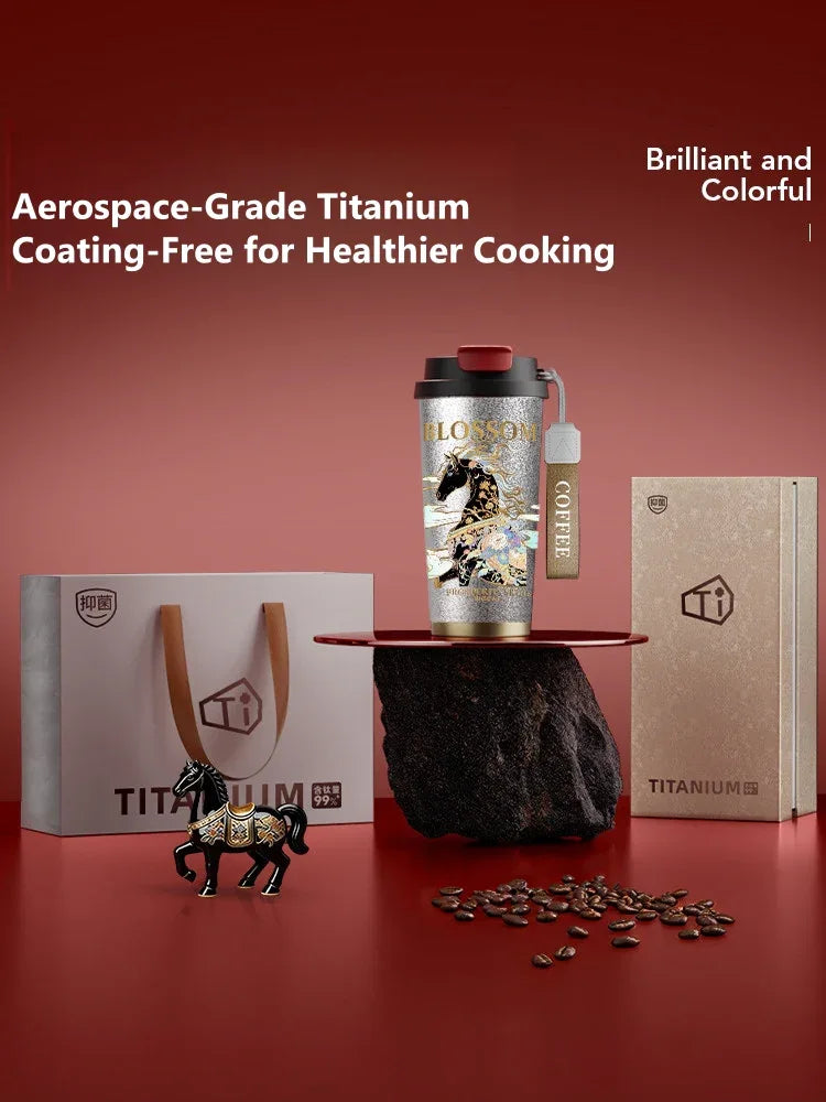 GearMoor Year of Horse Titanium Tumbler | Collector's Cold Cup | 17.6 oz