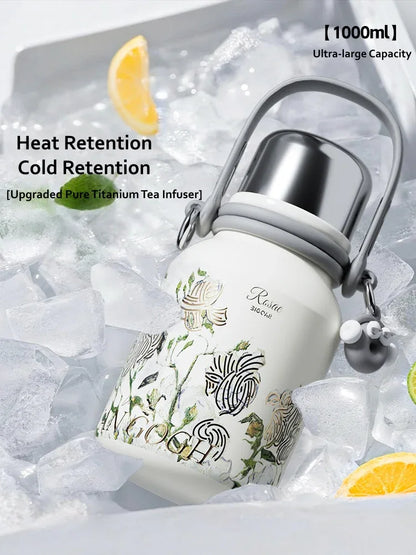 GearMoor Van Gogh Titanium Water Bottle | Large Insulated Cooler | 33.8 & 50.7 oz