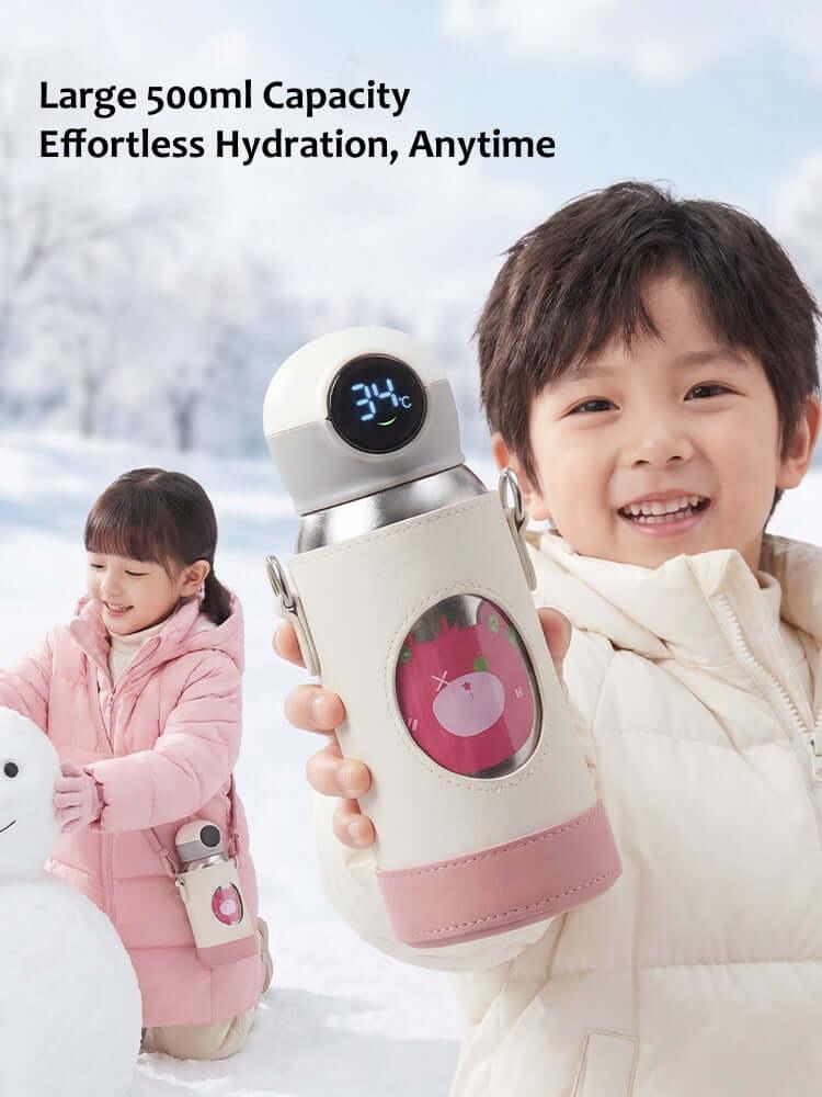 GearMoor Kids Titanium Water Bottle | Smart Temp Display Straw Cup | 16.9 oz