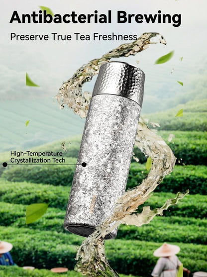 GearMoor Titanium Tea Infuser Tumbler | Smart Temp Display Insulated Cold Cup | 20.3 oz