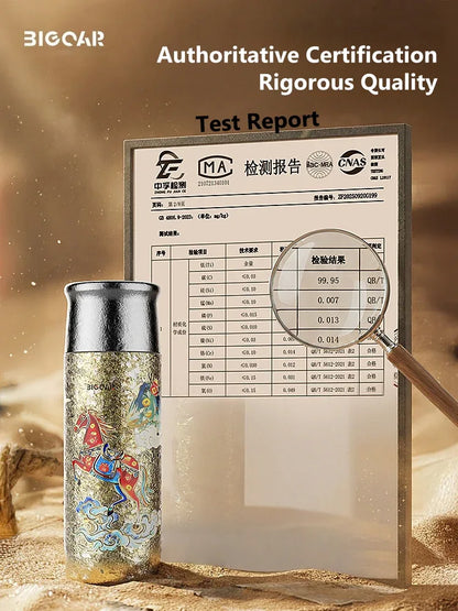 GearMoor Luxury Titanium Tumbler | Chinese Heritage Art Cup | 12.5 oz