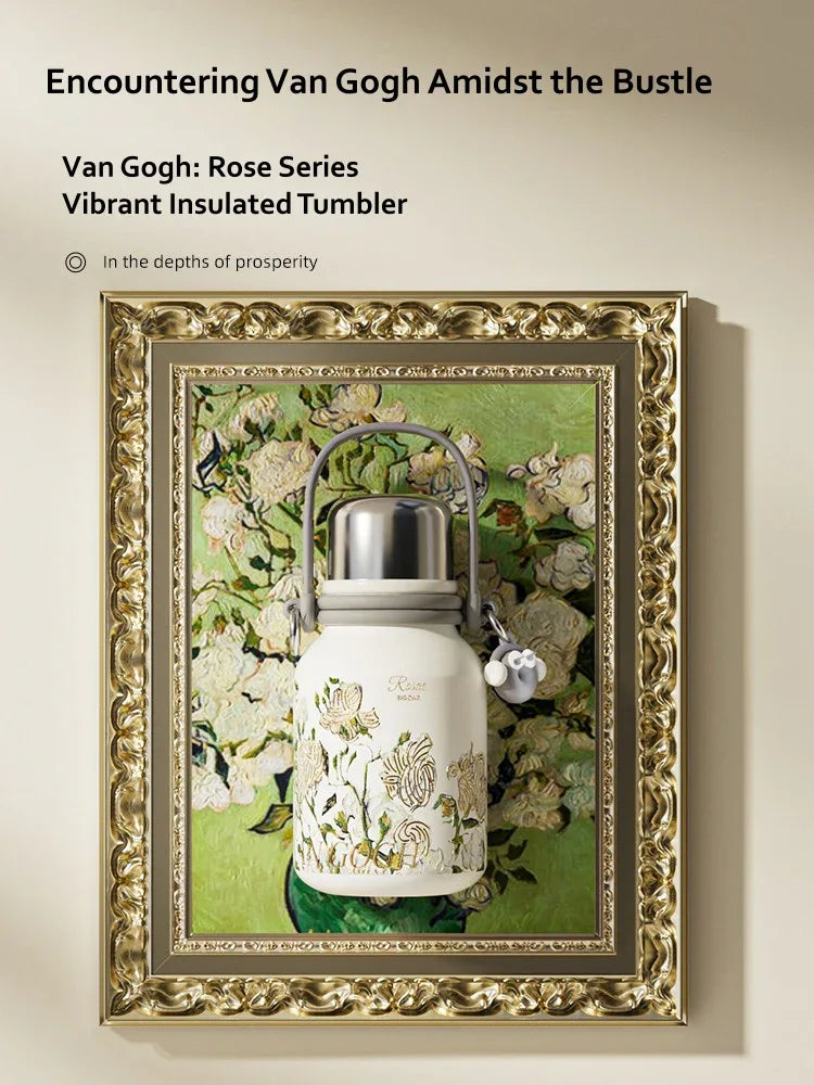 GearMoor Van Gogh Titanium Water Bottle | Large Insulated Cooler | 33.8 & 50.7 oz