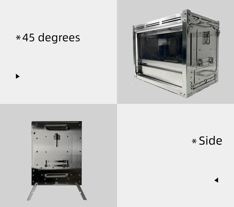 Outdoor Camping Stainless Steel Wood-Burning Stove Portable Multi-Functional Heater for Camping and Tents