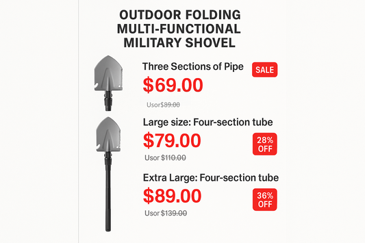 New Outdoor Folding Multi-Functional Military Shovel for Vehicles - Manganese Steel Chinese Shovel for Fishing and Camping