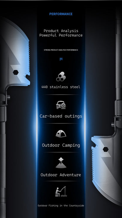 New Outdoor Folding Multi-Functional Military Shovel for Vehicles - Manganese Steel Chinese Shovel for Fishing and Camping