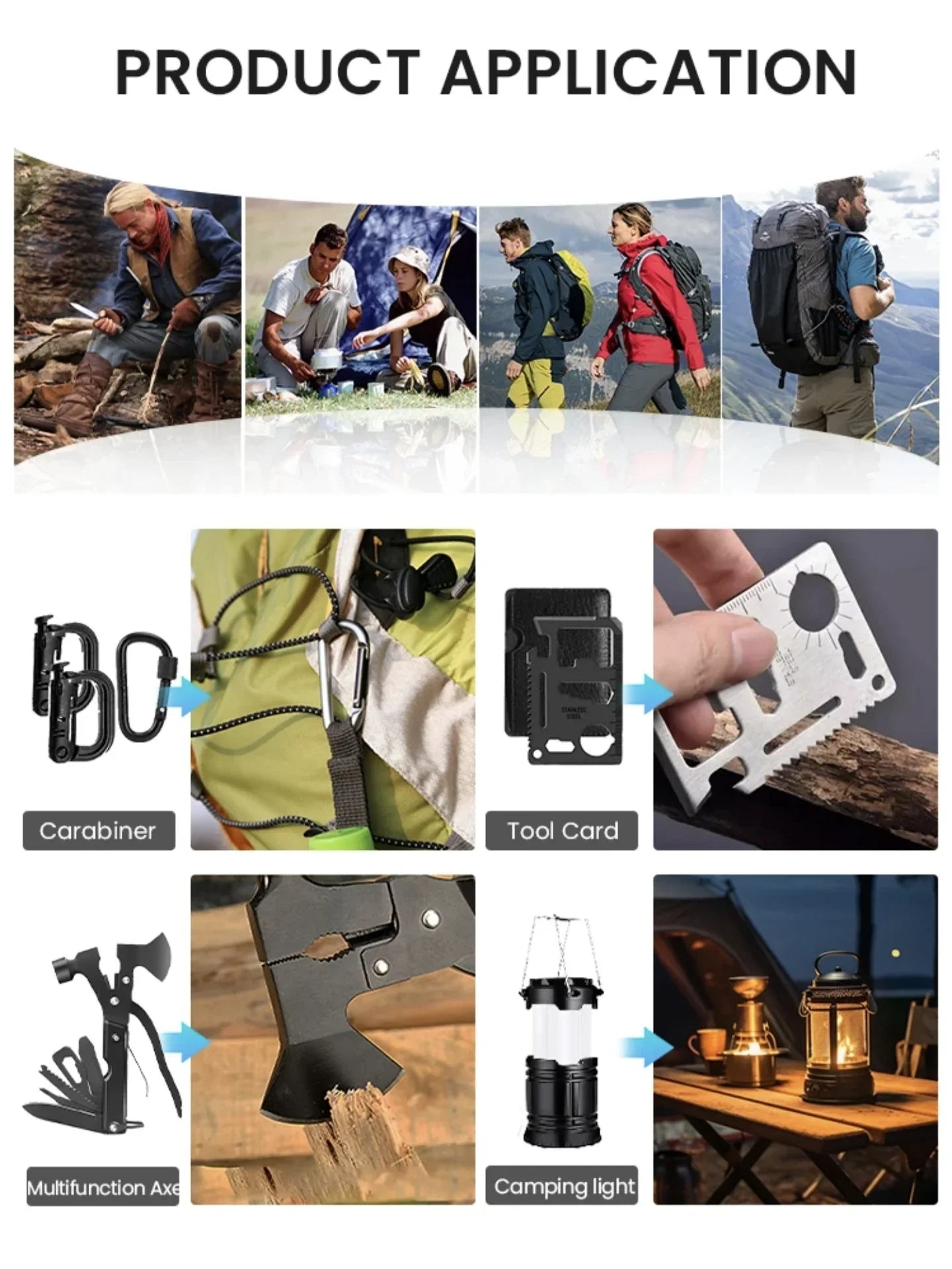 Outdoor adventure camping supplies survival tools camping set wilderness survival emergency kit