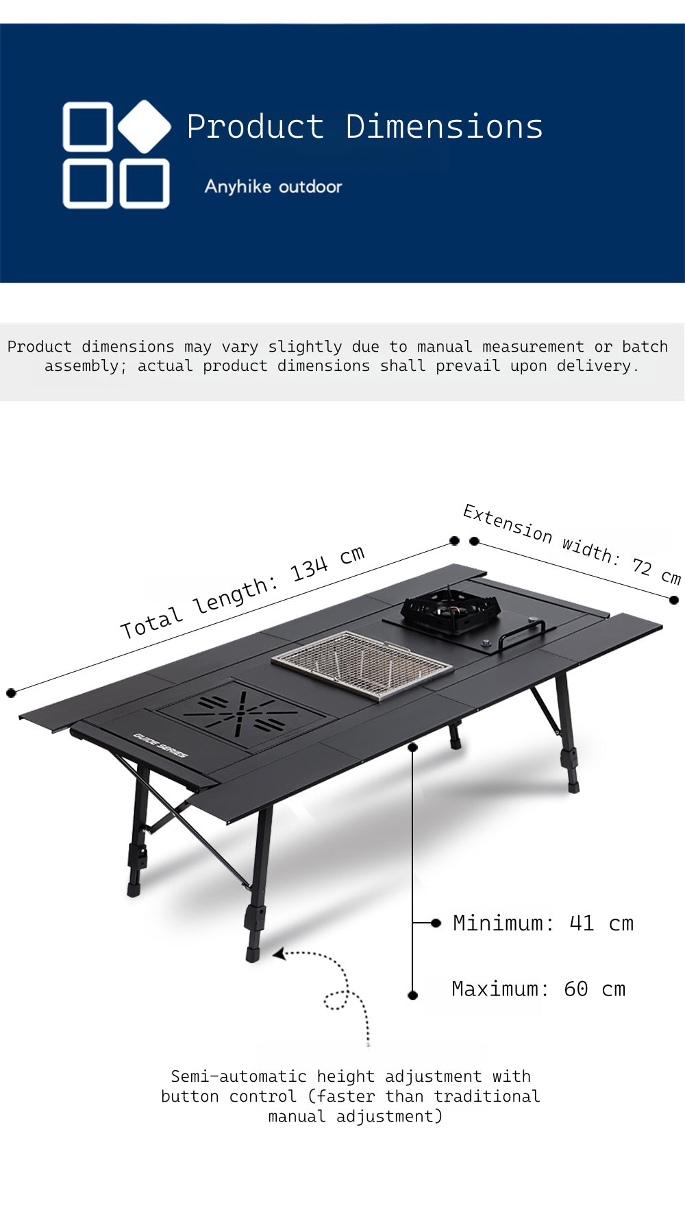 New GuideSeries Outdoor Camping Aluminum Alloy IGT5 Unit Folding Table Semi-Automatic BL028 Table
