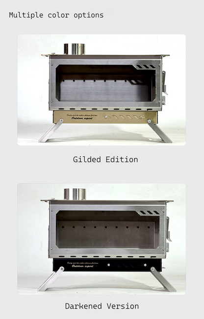 Camping Half-Unit Fire Pit Tent Stove Multi-Functional Wood-Burning Stove Winter Heating Stove