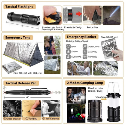 Outdoor adventure camping supplies survival tools camping set wilderness survival emergency kit