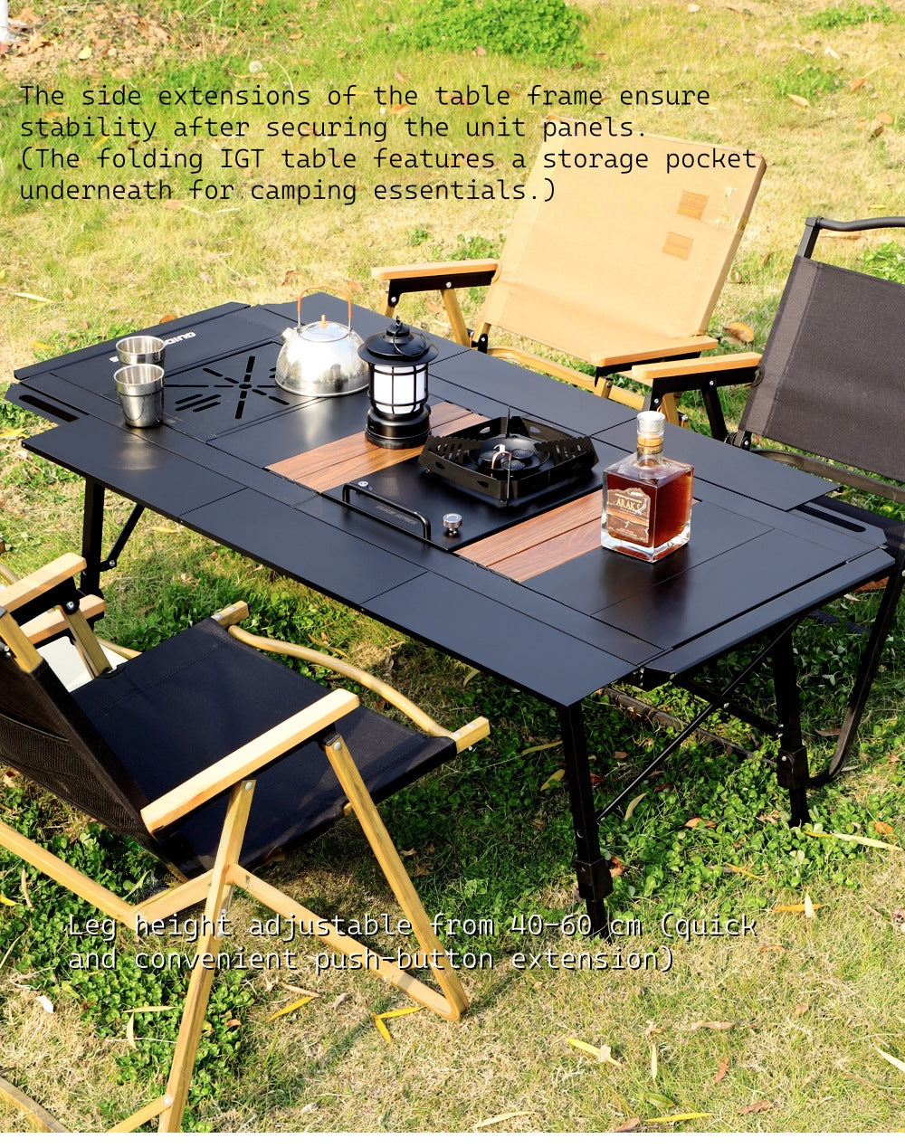 New GuideSeries Outdoor Camping Aluminum Alloy IGT5 Unit Folding Table Semi-Automatic BL028 Table