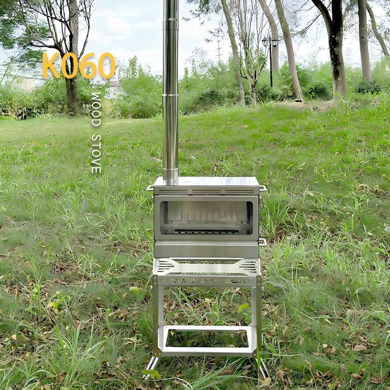Outdoor Camping Stainless Steel Wood-Burning Stove Portable Multi-Functional Heater for Camping and Tents