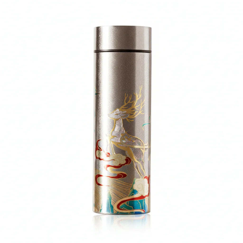 GearMoor Cloud Deer Titanium Tumbler | Insulated Cold Cup Tea Separator | 16.9 oz