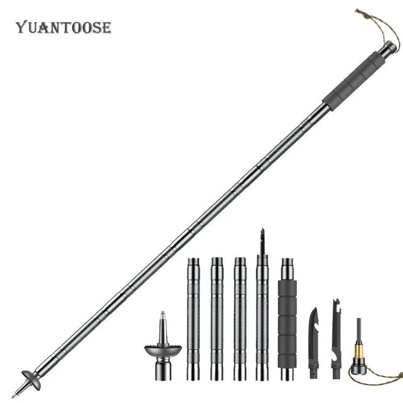 Hiking pole camping multifunctional folding camping outdoor sports supplies edc hiking pole