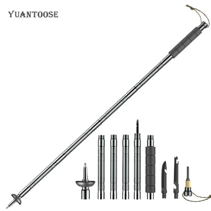 Hiking pole camping multifunctional folding camping outdoor sports supplies edc hiking pole