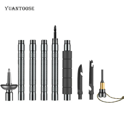 Hiking pole camping multifunctional folding camping outdoor sports supplies edc hiking pole