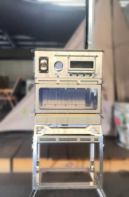 Outdoor Camping Stainless Steel Wood-Burning Stove Portable Multi-Functional Heater for Camping and Tents