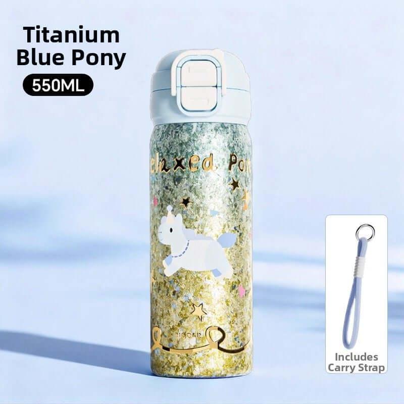Pure Titanium Insulated Straw Cup for Students | School Water Bottle 18.6 oz