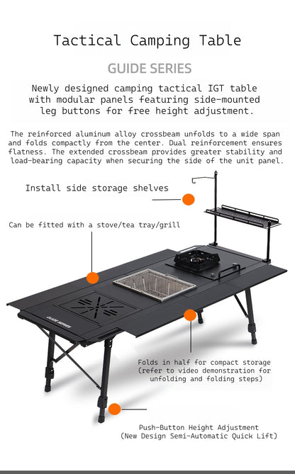 New GuideSeries Outdoor Camping Aluminum Alloy IGT5 Unit Folding Table Semi-Automatic BL028 Table