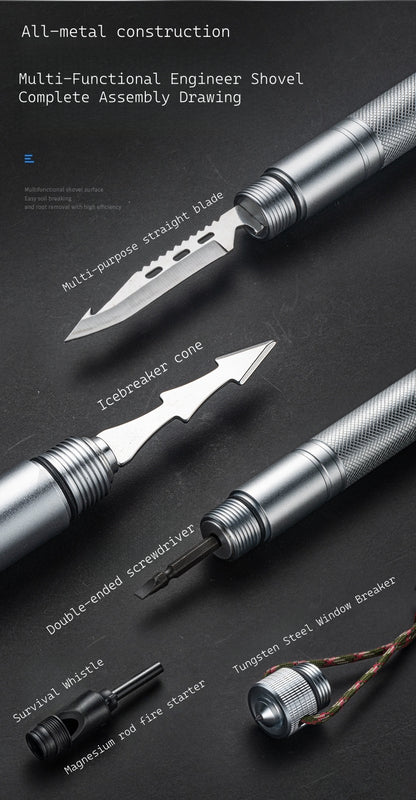 New Outdoor Folding Multi-Functional Military Shovel for Vehicles - Manganese Steel Chinese Shovel for Fishing and Camping